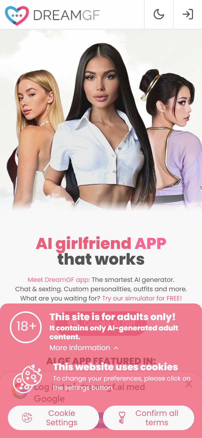 Dream GF on mobile