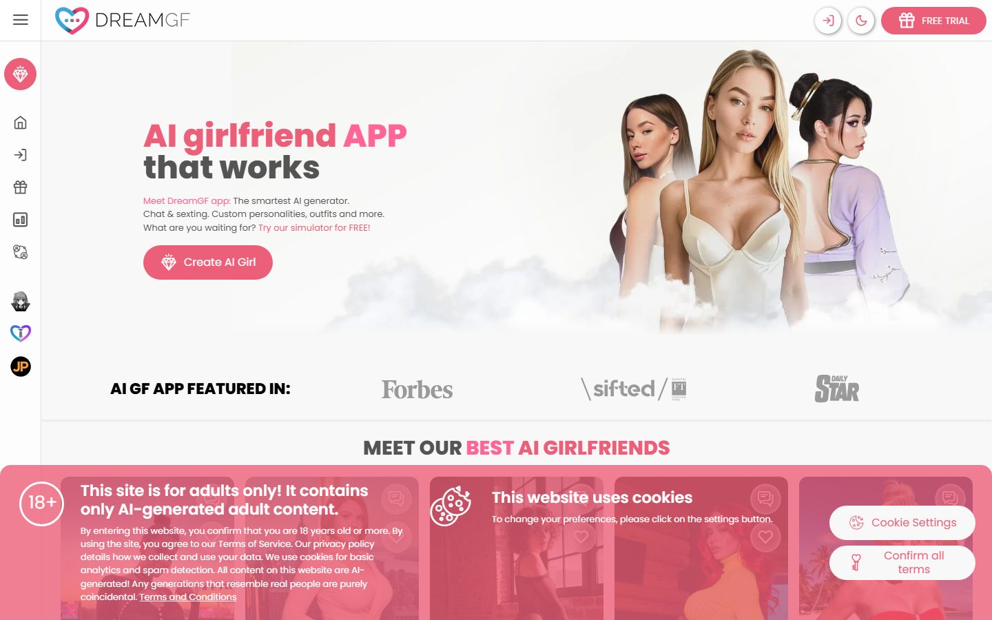 Dream GF home page