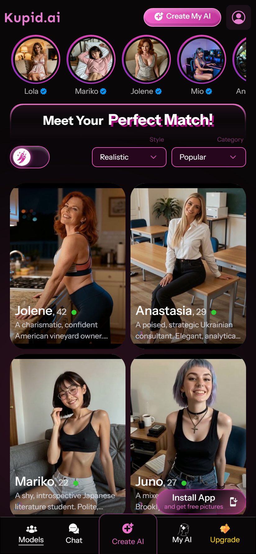 Kupid AI on mobile