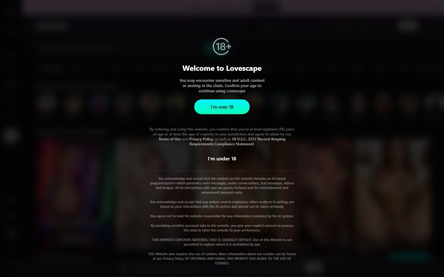 Lovescape home page