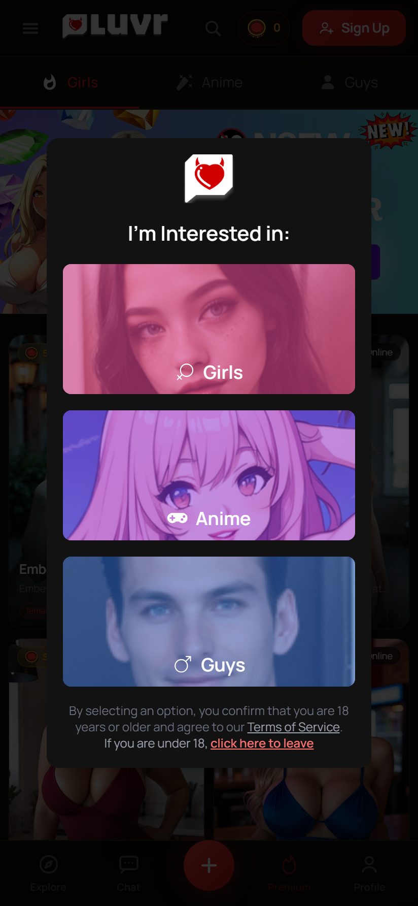 Luvr AI on mobile