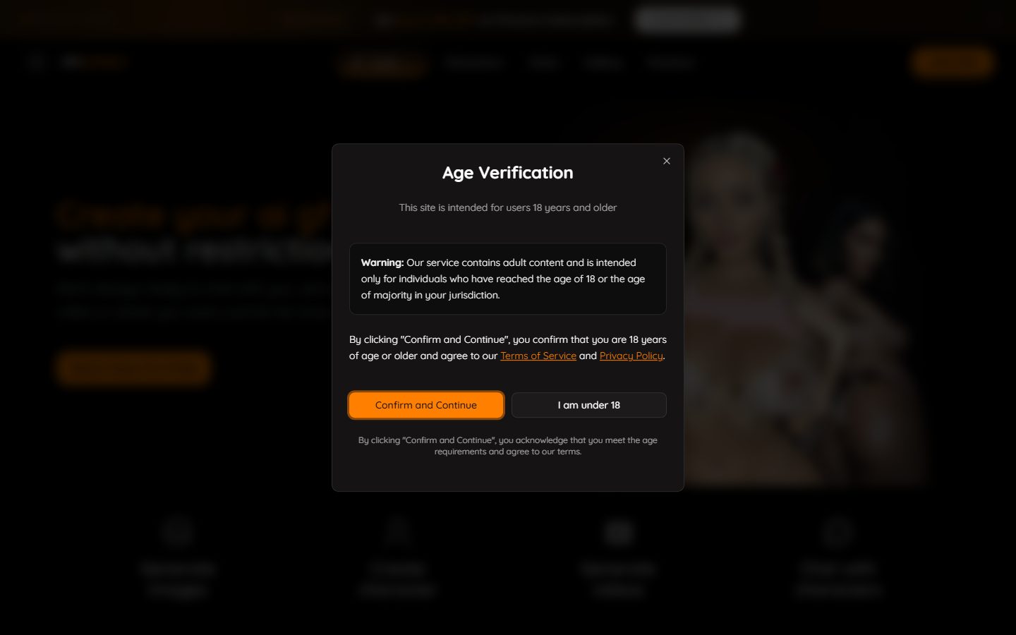 MyLovely AI home page