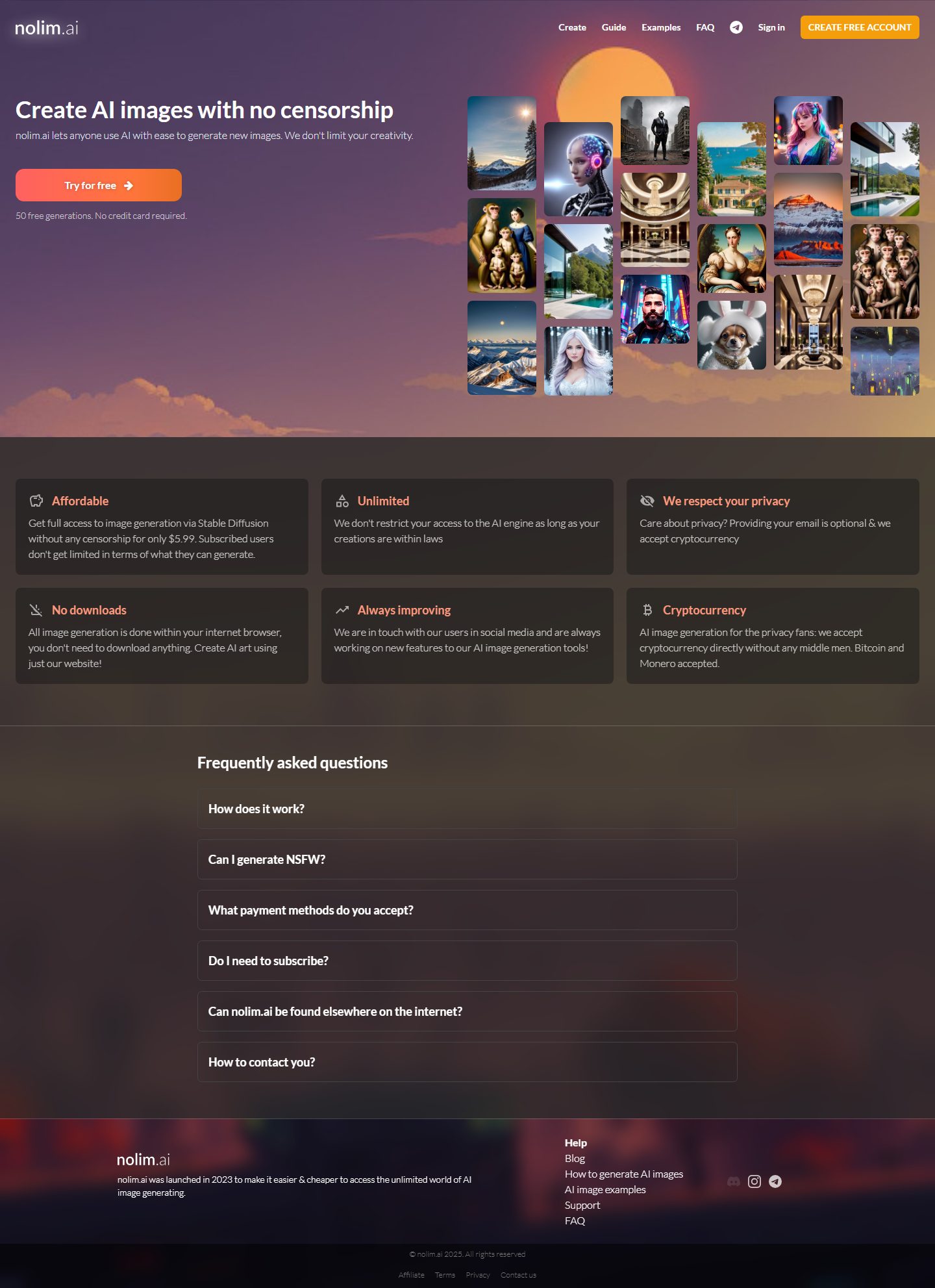 Nolim AI pricing page