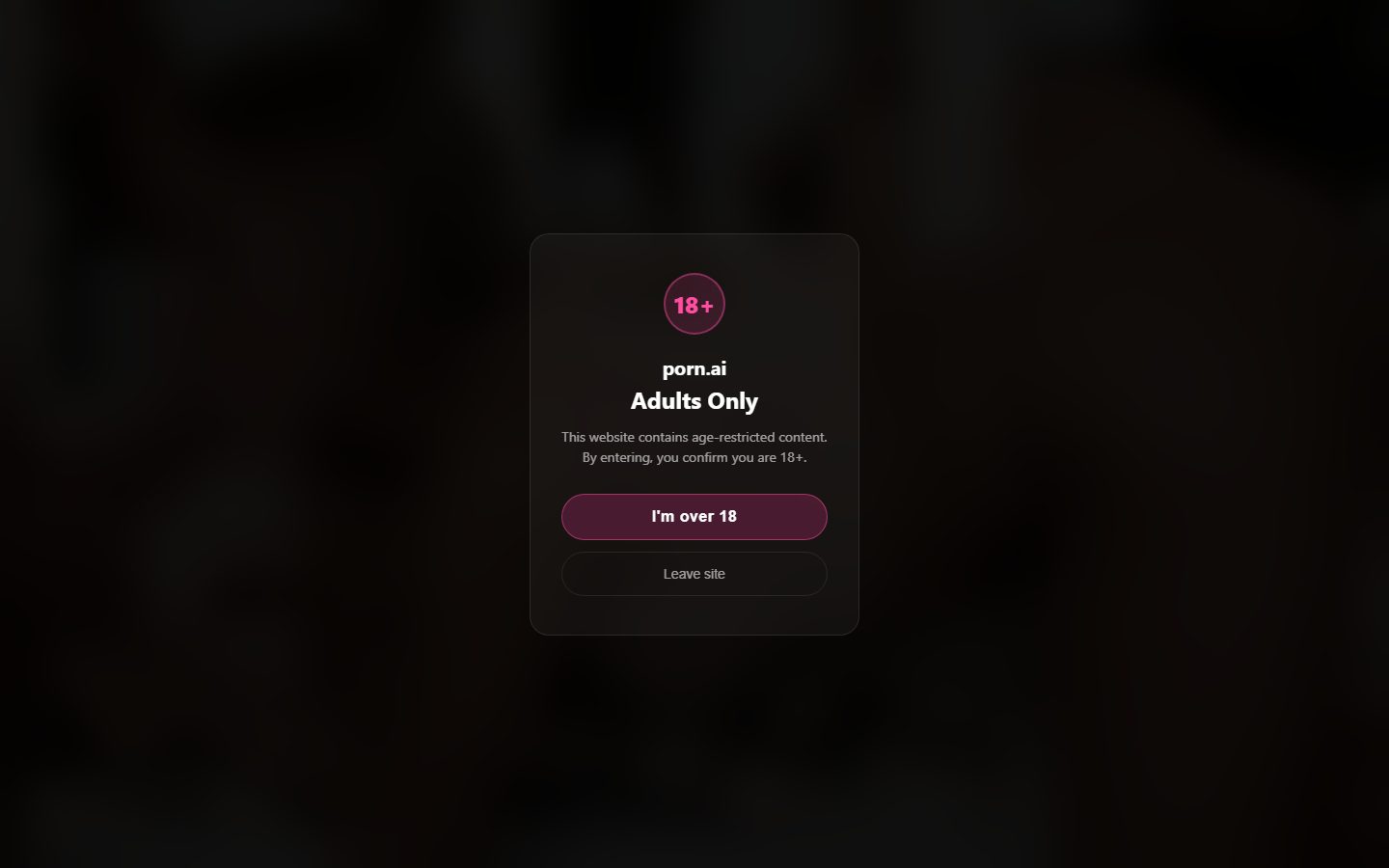 Porn AI home page