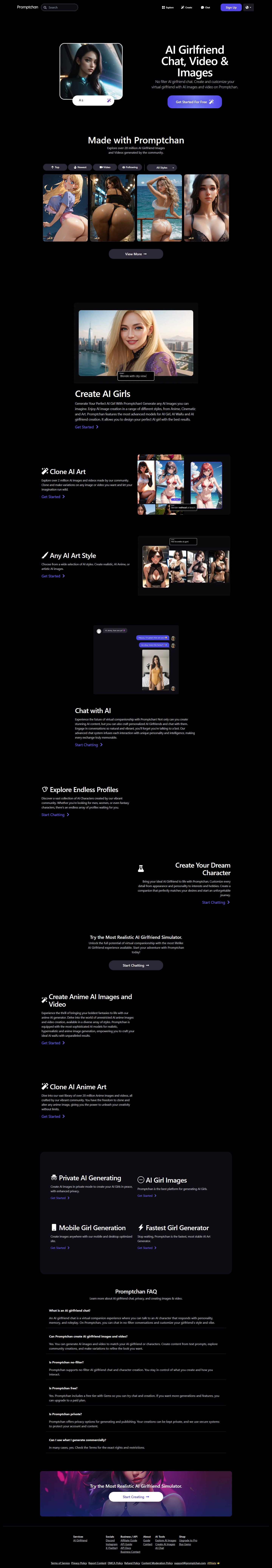 PromptChan pricing page