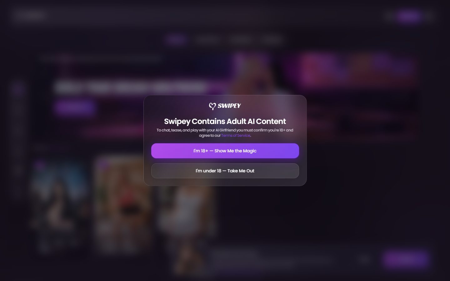 Swipey AI home page